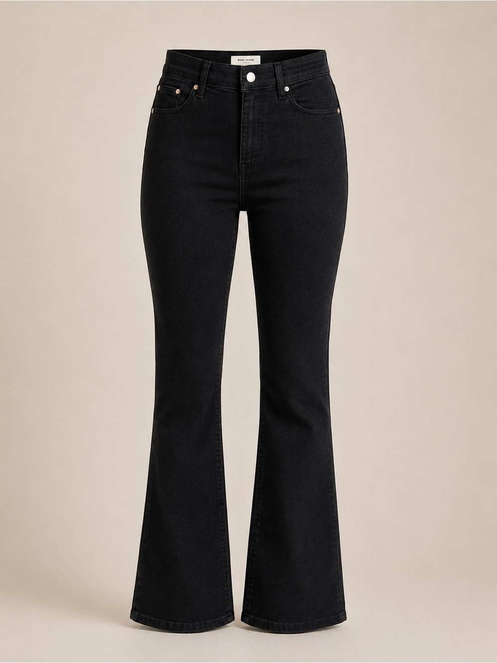 River Island Black High Rise Bootcut Jeans US 14 UK 18S NWT